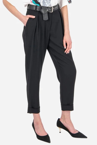 Kadın Yüksek Bel Pileli Pantolon FRN2000 - 4