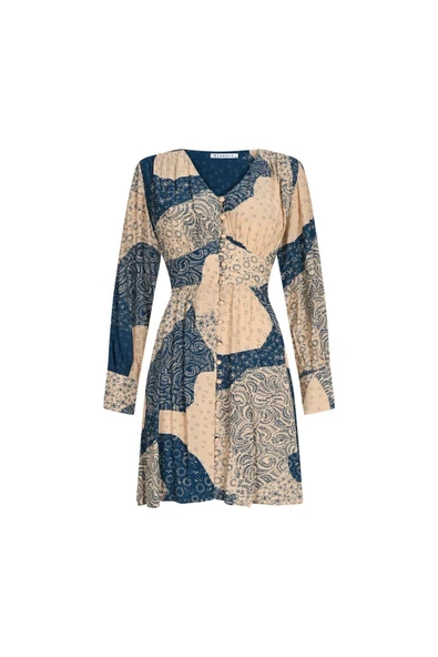 Kadın Desenli Uzun Kollu Elbise FRN30385 - 10