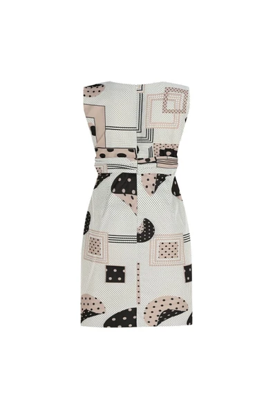 Kadın Desenli Kruvaze Mini Elbise FRN30393 - 3