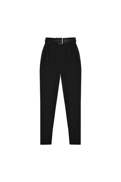 Kadın Yüksek Bel Pileli Pantolon FRN2000 - 6