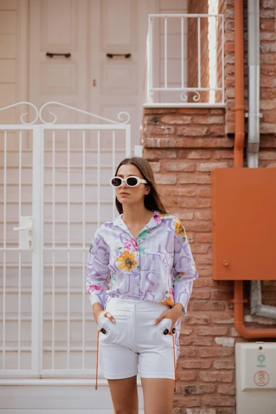 Kadın Desenli Spor Gömlek Frn10101 - 9