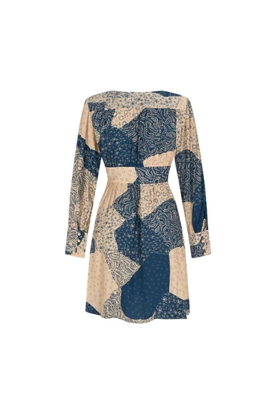 Kadın Desenli Uzun Kollu Elbise FRN30385 - 11