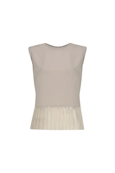 Kadın Inci Düğme Detaylı Peplum Bluz FRN1102 - 2