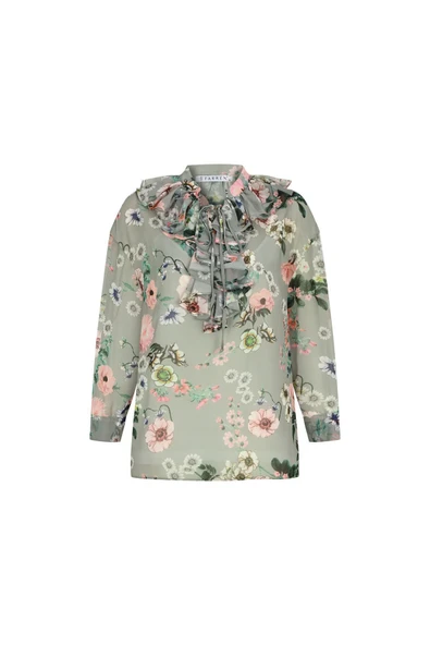 Kadın Çiçek Desenli Şifon Bluz FRN1001 - 9