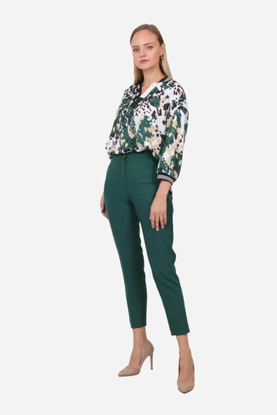 Kadın Leopar Desenli Bluz FRN1106