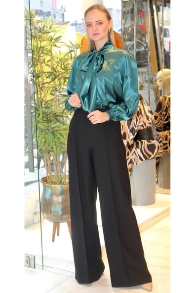 Kadın Şık Yeşil Kadın Bluz FRN1113 - 2