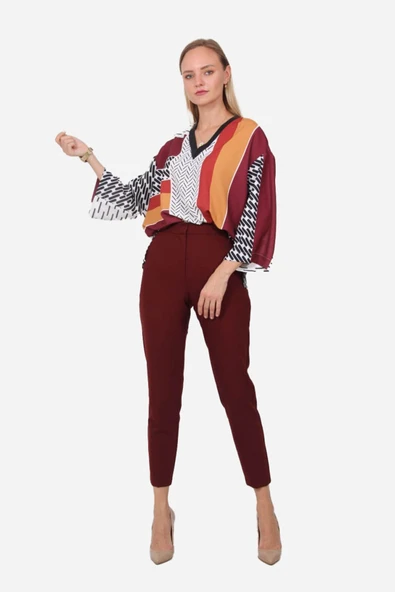 Kadın Yüksek Bel Klasik Pantolon FRN2054 - 7