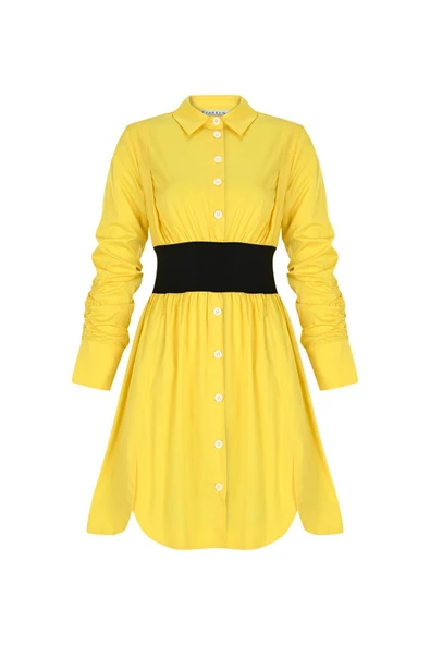 Kadın Pamuklu Uzun Kol Diz Boyu Elbise FRN30381