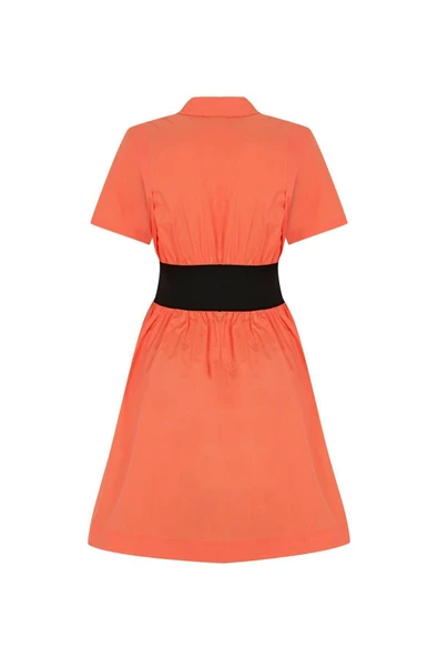 Kadın Pamuklu Kısa Kol Elbise FRN303811 - 8