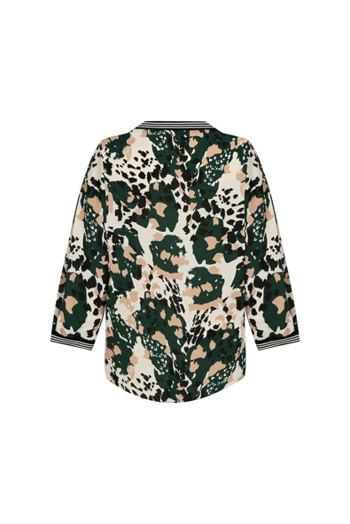 Kadın Leopar Desenli Bluz FRN1106 - 5