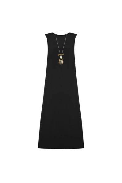 Kadın Keten Kolsuz Elbise FRN30392