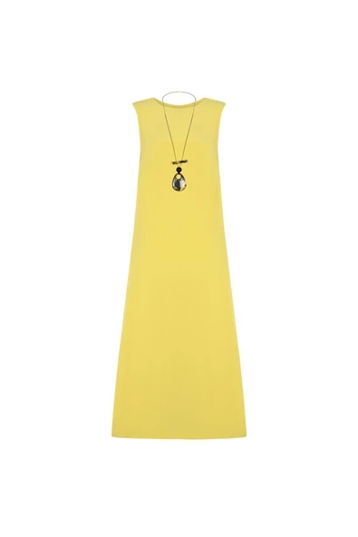 Kadın Keten Kolsuz Elbise FRN30392 - 12