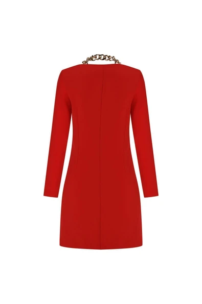 Kadın Düz Kesim Uzun Kollu Elbise FRN3100 - 6