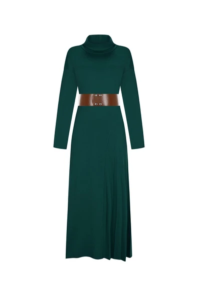 Kadın Balıkçı Yaka Örme Elbise FRN3135 - 4