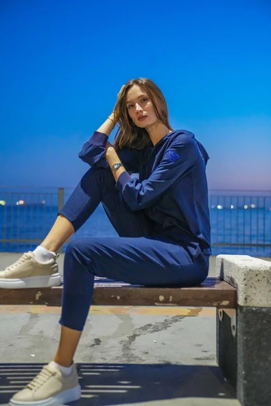 Kadın Kapüşonlu Rahat Eşofman Takım FRN6100 - 2