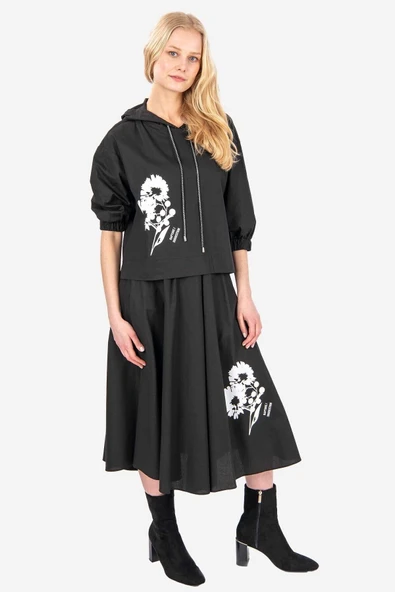 Kadın Çiçek Işlemeli Rahat Kesim Takım FRN6000