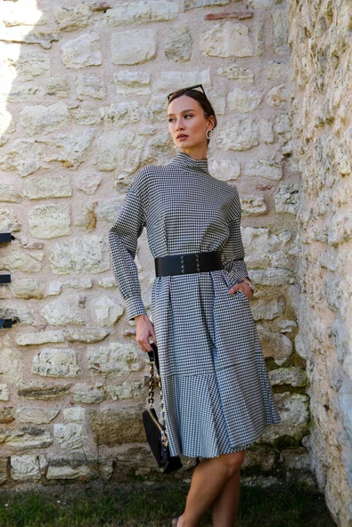 Kadın Dökümlü Elbise FRN3122 - 5