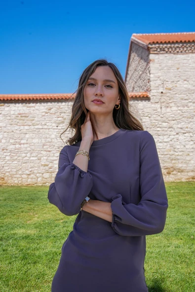 Kadın Volanlı Yırtmaçlı Elbise FRN3104 - 11