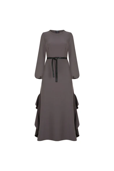 Kadın Volanlı Yırtmaçlı Elbise FRN3104 - 12