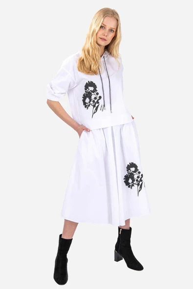 Kadın Çiçek Işlemeli Rahat Kesim Takım FRN6000 - 7