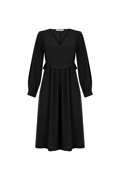 Kadın Kat Detaylı Uzun Kollu Elbise FRN3106 - 9