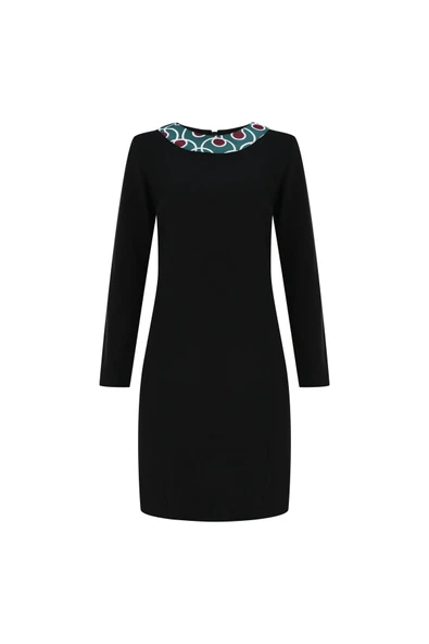 Kadın Dekoratif Yaka Detaylı Elbise FRN3110 - 6