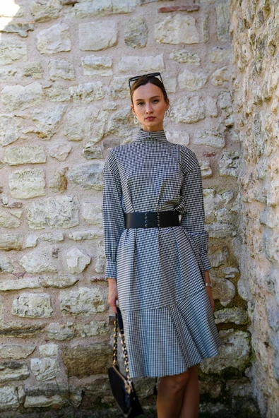 Kadın Dökümlü Elbise FRN3122 - 3