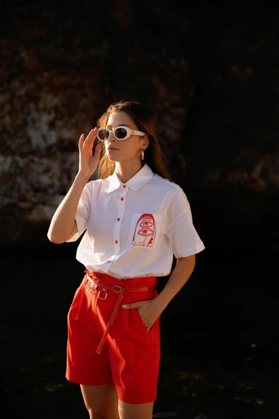 Kadın Büzgü Belli Şort FRN60030 - 5