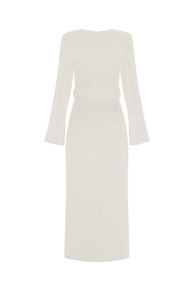 Kadın V Yaka Örme Elbise FRN3117 - 7