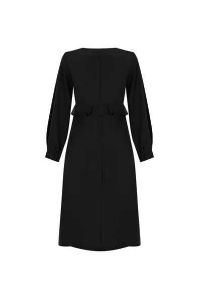 Kadın Kat Detaylı Uzun Kollu Elbise FRN3106 - 10