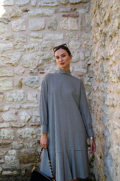 Kadın Dökümlü Elbise FRN3122 - 6