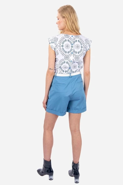 Kadın Pile Detaylı Şort FRN60020 - 3