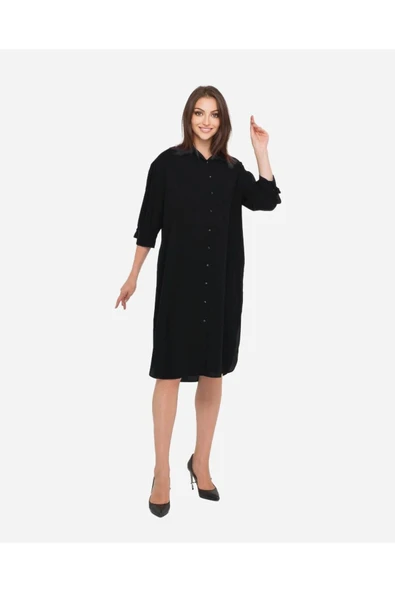Kadın Rahat Kesim Gömlek Elbise FRN3102