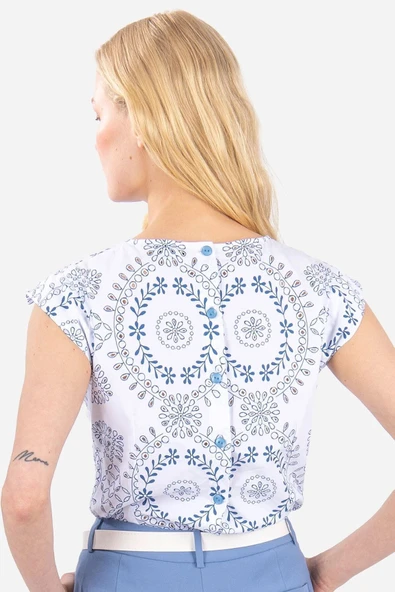 Kadın Brode Detaylı Bluz FRN6002 - 6