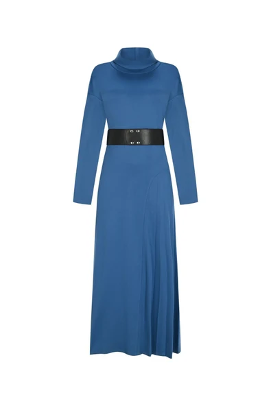 Kadın Balıkçı Yaka Örme Elbise FRN3135 - 11