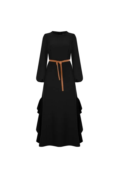 Kadın Volanlı Yırtmaçlı Elbise FRN3104 - 5