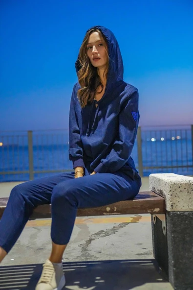 Kadın Kapüşonlu Rahat Eşofman Takım FRN6100 - 4