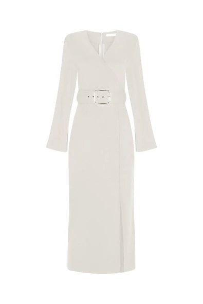 Kadın V Yaka Örme Elbise FRN3117 - 6