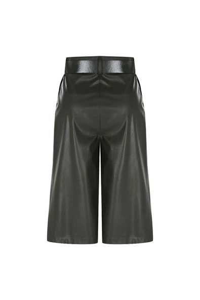 Kadın Suni Deri Bermuda Şort FRN61080 - 9