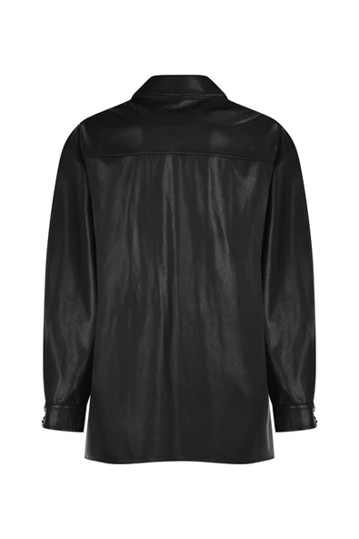 Kadın Suni Deri Gömlek Ceket Yeşil FRN6108 - 11