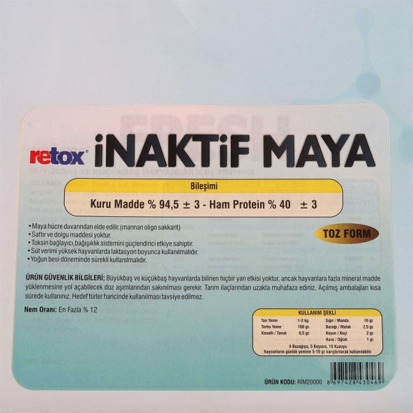 Retox İnaktif Maya-Toksin Bağlayıcı Yem Katkı Maddesi - 3