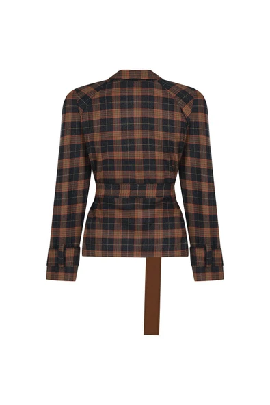 Kadın Ekose Desenli Klasik Ceket FRN6109 - 3