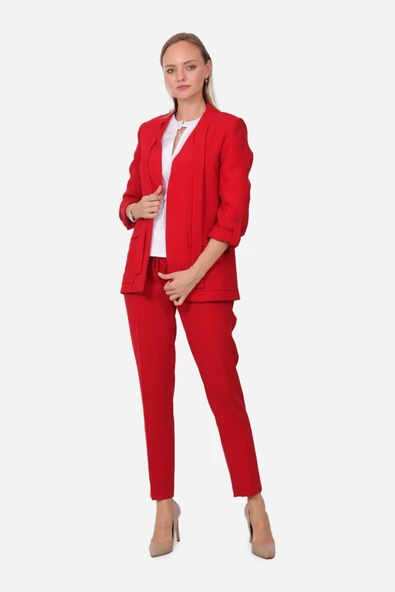 Kadın Apalet Detaylı Blazer Ceket FRN70703 - 2