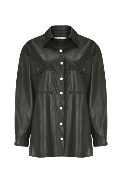 Kadın Suni Deri Gömlek Ceket Yeşil FRN6108 - 6