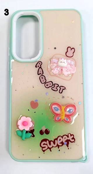 Samsung Galaxy A35 Uyumlu Kabartmalı Süslü Kamera Korumalı Lüks Kılıf - Resim 3