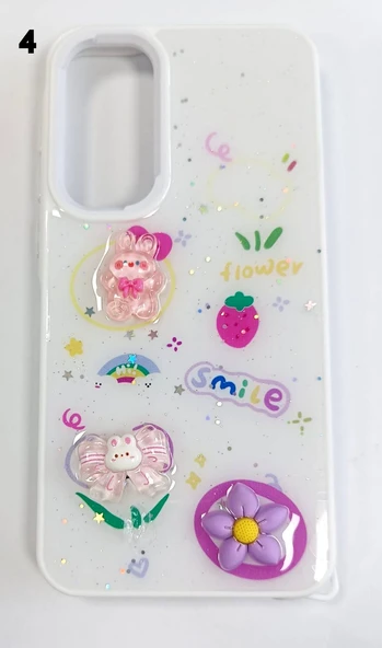 Samsung Galaxy A35 Uyumlu Kabartmalı Süslü Kamera Korumalı Lüks Kılıf - Resim 4