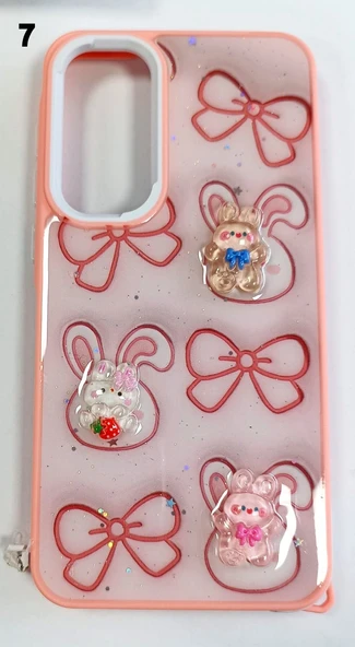 Samsung Galaxy A35 Uyumlu Kabartmalı Süslü Kamera Korumalı Lüks Kılıf - Resim 7