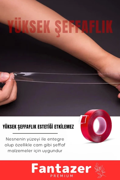 Duş Pvc Lavabo Küvet Tezgah Süper Güçlü Duvar Çerçeve Taşıyıcı Çift Taraflı Nano Teknolojili Bant - 4