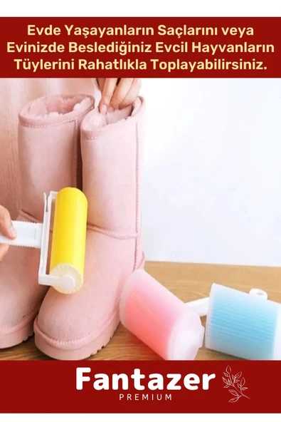 Yeni Nesil Dayanıklı Evcil Hayvan Kedi Köpek Bot Yıkanabilir Pratik Tüy Toz Toplama Rulosu Aparatı - 4