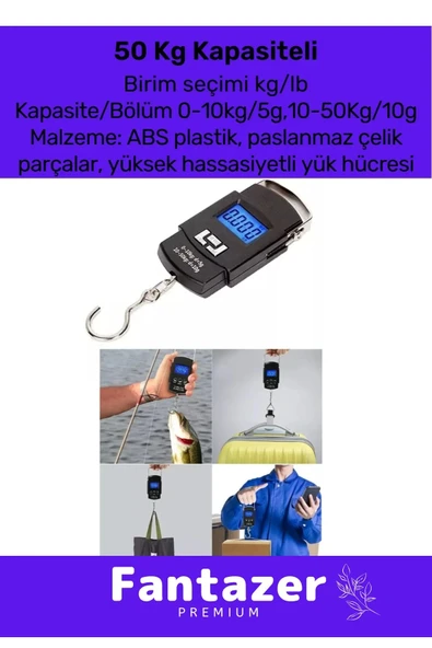 Seyahat Bavul Ağırlık Tartı Dijital Çok Amaçlı Taşınabilir Bagaj Tartısı Max 50 Kg - 2